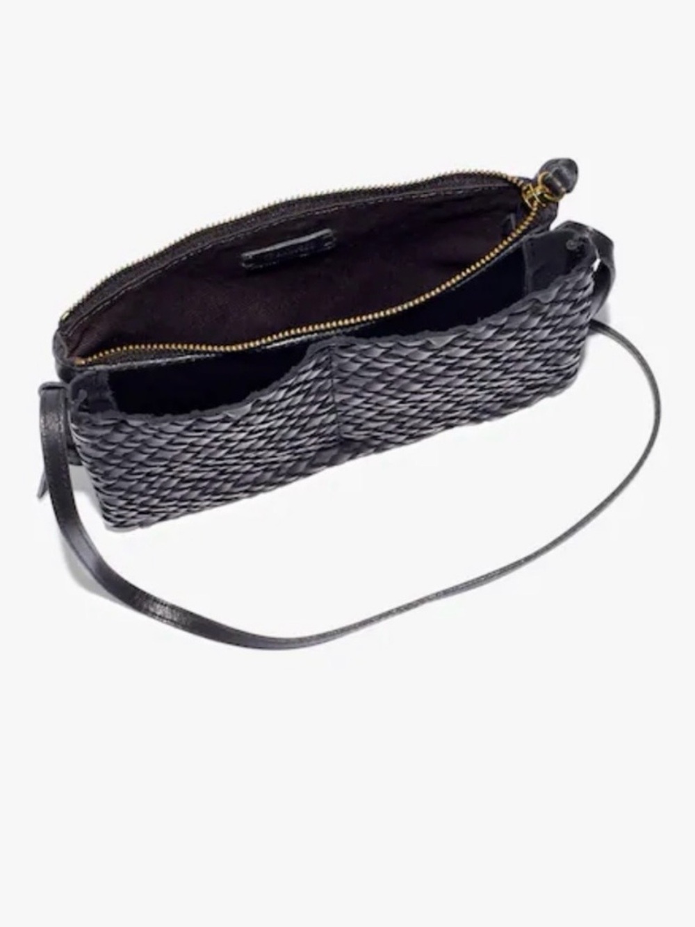 Madewell The Knotted Crossbody Bag in Woven Leather - True Black - Picture 2 of 3